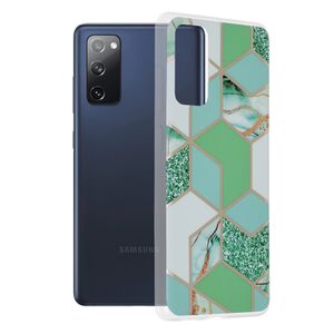 Husa samsung galaxy s20 fe marble series, techsuit - green hex