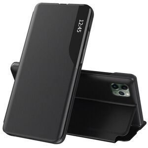 Husa iPhone 12 Pro Max Eco Leather View Flip Tip Carte - Negru