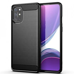 Husa oneplus 8t, carbon silicone, techsuit - negru