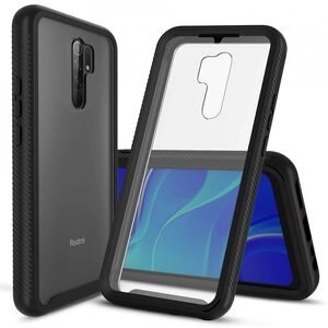 [pachet 360°] husa + folie xiaomi redmi 9, techsuit defense - negru