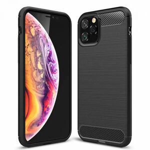 Husa iphone 11 pro, carbon silicone, techsuit - negru