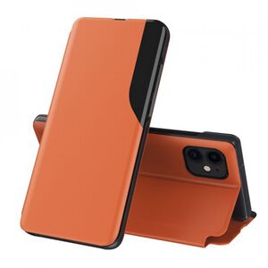 Husa iPhone 12 mini Eco Leather View Flip Tip Carte - Portocaliu