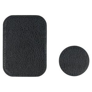 Placa metalica autoadeziva pentru suporturi magnetice [pachet 2x], din piele ecologica techsuit - negru