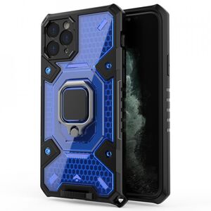Husa iphone 11 pro cu inel, techsuit honeycomb - albastru