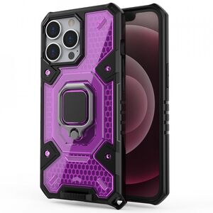 Husa iphone 13 pro cu inel, techsuit honeycomb - rose-violet