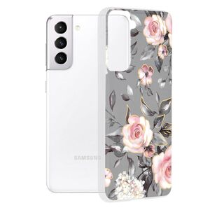 Husa samsung galaxy s21 marble series, techsuit - bloom of ruth gray