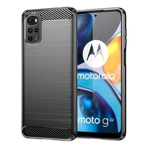 Husa Motorola Moto G22, E22s carbon silicone, techsuit - negru