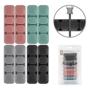 [Pachet 8x] Organizator cabluri Ringke Self-adhesive Clip Holder Pentru Birou Din Silicon - ACOR0003 - Multicolour