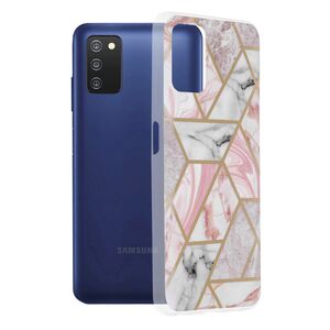 Husa samsung galaxy a03s marble series, techsuit - pink hex