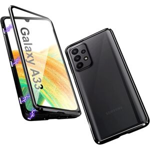 Husa 360 Samsung Galaxy A33 5G Magnetic Glass (sticla fata + spate), negru