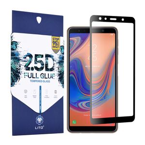 Folie de sticla samsung galaxy a7 2018, 2.5d fullglue lito - negru