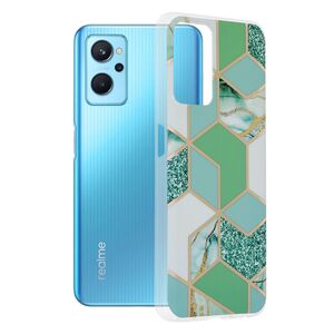 Husa realme 9i / oppo a36 / oppo a96 marble series, techsuit - green hex