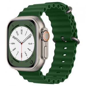 Curea Apple Watch 1 / 2 / 3 / 4 / 5 / 6 / 7 / 8 / SE / Ultra (42 mm / 44 mm / 45 mm / 49 mm) Techsuit, verde inchis, W038