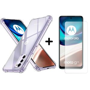 Pachet 360: Folie din sticla + Husa pentru Motorola Moto G42 Anti-Shock 1.5mm, transparent