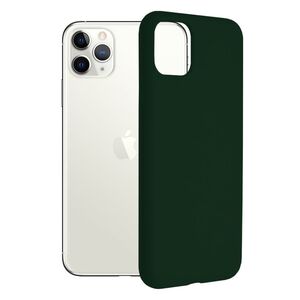 Husa iphone 11 pro max din silicon moale, techsuit soft edge - dark green