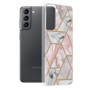 Husa samsung galaxy s21 marble series, techsuit - pink hex