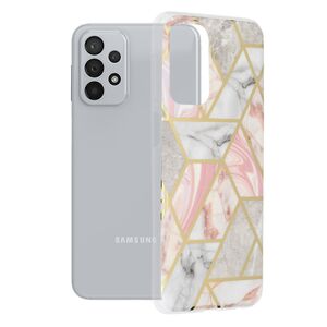 Husa samsung galaxy a23 4g / a23 5g marble series, techsuit - pink hex