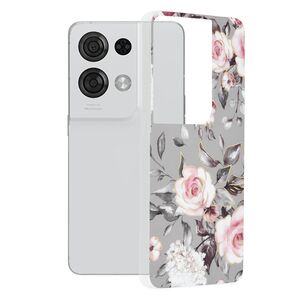 Husa oppo reno8 pro marble series, techsuit - bloom of ruth gray
