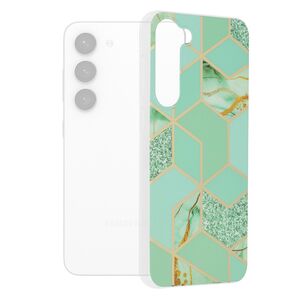 Husa samsung galaxy s23 plus marble series, techsuit - green hex
