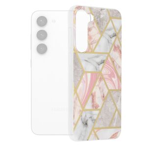 Husa samsung galaxy s23 plus marble series, techsuit - pink hex