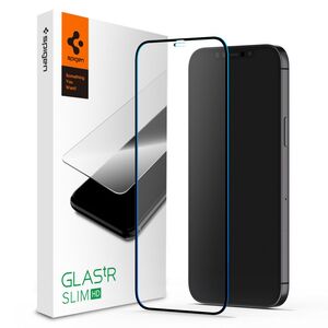 Folie sticla iPhone 12 Pro Max Spigen Glas.t R Slim HD, negru