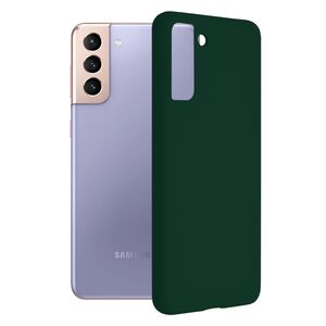 Husa Samsung Galaxy S21 Plus 5G Techsuit Soft Edge Silicone, verde inchis