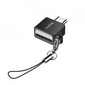 Adaptor USB la Type-C OTG Yesido GS08, plug & play, 480Mbps, negru
