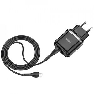 Incarcator priza 2xUSB Hoco N4 + cablu Micro-USB, 2.4A, negru