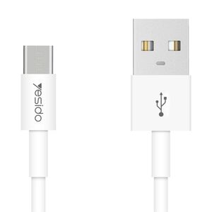 Cablu de date USB la Micro-USB Yesido CA22, 2.4A, 1.2m, alb