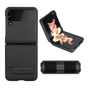 Husa Samsung Galaxy Z Flip3 5G Nillkin QIN Vegan Leather, negru