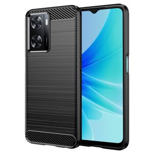 Husa Oppo A57s, A77 4G Techsuit Carbon Silicone, negru