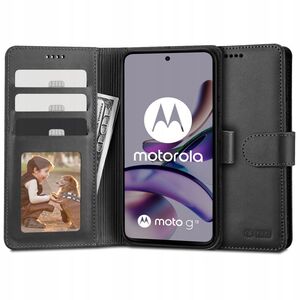 Husa pentru Motorola Moto G13, G23, G53 Wallet tip carte, negru mat