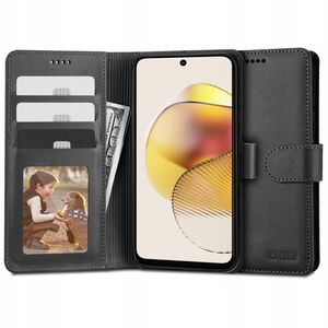 Husa pentru Motorola Moto G73 Wallet tip carte, negru