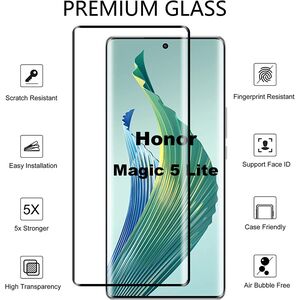 Folie din sticla pentru Honor Magic 5 Lite 5G, full-face Tempered Glass 3D, margini negre