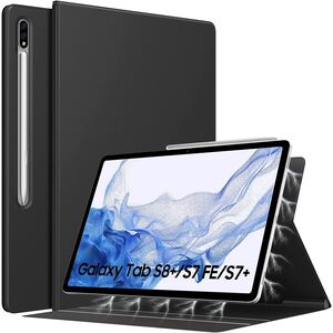 Husa magnetica pentru Galaxy Tab S8 Plus 12.4 inch 2022 / Galaxy Tab S7 FE 2021 / Galaxy Tab S7 Plus 2020 cu S-Pen Holder, Slim Lightweight Magnetic Case si Auto Sleep/Wake, negru
