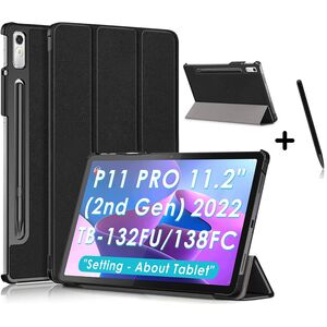 Husa tableta Lenovo Tab P11 Pro Gen 2 11.2 inch ProCase Smart Ultralight de tip stand, negru + stylus