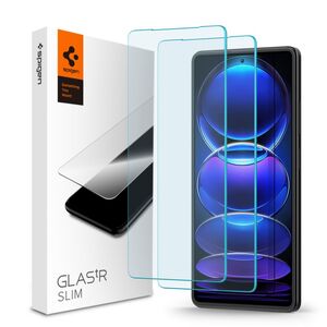 Pachet 2 x Folie sticla Spigen - glas.tr slim (2 pack) pentru  Xiaomi redmi note 12 pro / 12 pro+ / poco x5 pro - clear