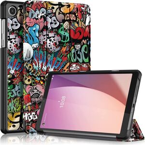 Husa Lenovo Tab M8 (4th Gen) TB300FU trifold Slim, graffiti