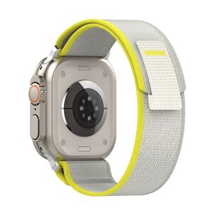 Curea ceas - watchband (w039) - Apple Watch 1 / 2 / 3 / 4 / 5 / 6 / 7 / 8 / SE / SE 2 / Ultra (42 mm / 44 mm / 45 mm / 49 mm) - galben,gri