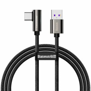 Cablu de date si incarcare Baseus - Data Cable Legend Series Elbow (CATCS-B01) - USB la Type-C 90° grade, Fast Charging, 66W, 1m - negru