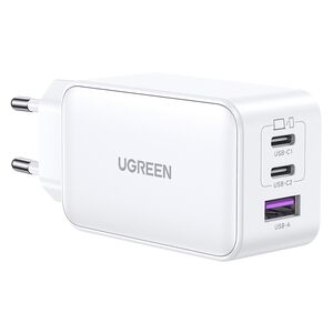 Incarcator priza Fast Charge Ugreen - Nexode (15334) - USB-A, QC 3.0, 2x USB-C, PD, GaN 65W, 3.25A - alb