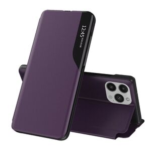 Husa iPhone 15 Pro Max Eco Leather View flip tip carte, mov