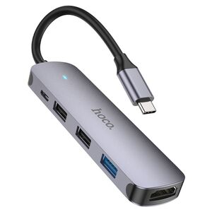 Docking station USB-C, hub HDMI, USB 3.0 Hoco HB27, gri