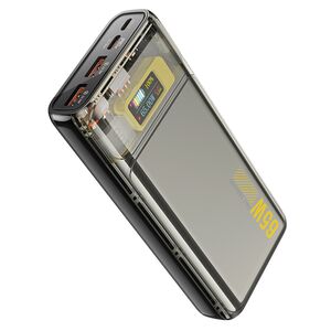 Baterie externa 2xUSB, Type-C, Micro-USB, Digital Display, Fast Charge 65W, 3A, 20000mAh Hoco Q13, negru