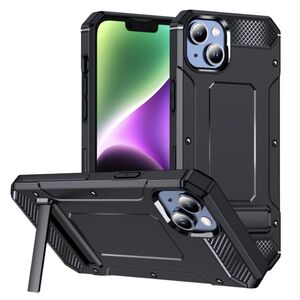 Husa antisoc iPhone 14 Techsuit Hybrid Armor Kickstand, negru