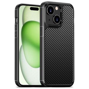 Husa iPhone 15 Techsuit Carbon Fuse transparenta, negru