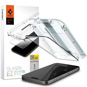 Folie iPhone 15 Pro Max Spigen Glas.tR EZ Fit, negru