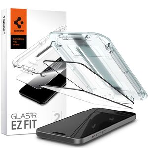 [Pachet 2x] Folie iPhone 15 Spigen Glas.tR EZ Fit, negru