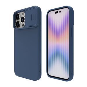 Husa iPhone 15 Pro Max Nillkin CamShield Silky MagSafe, albastru