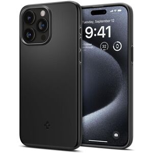 Husa iPhone 15 Pro Spigen Thin Fit, negru